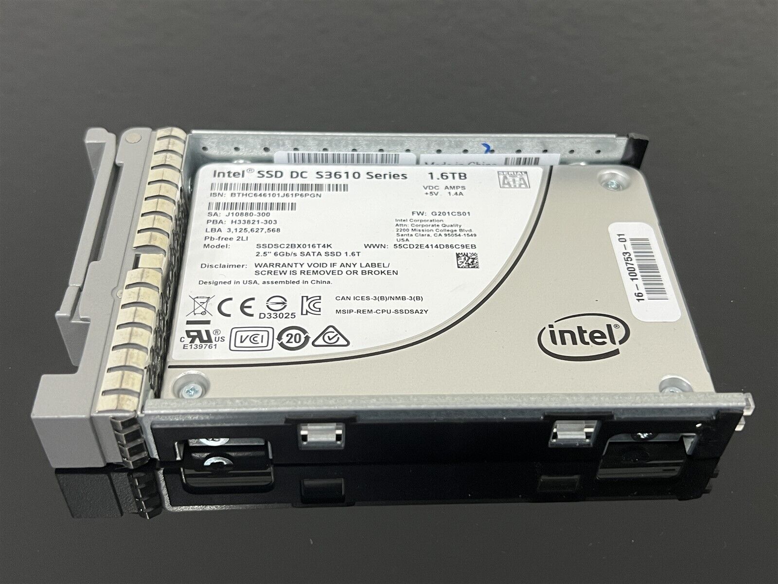 UCS-SD16TB12S3-EP CISCO INTEL S3610 1.6TB 2.5" SATA SSD SOLID STATE WITH TRAY